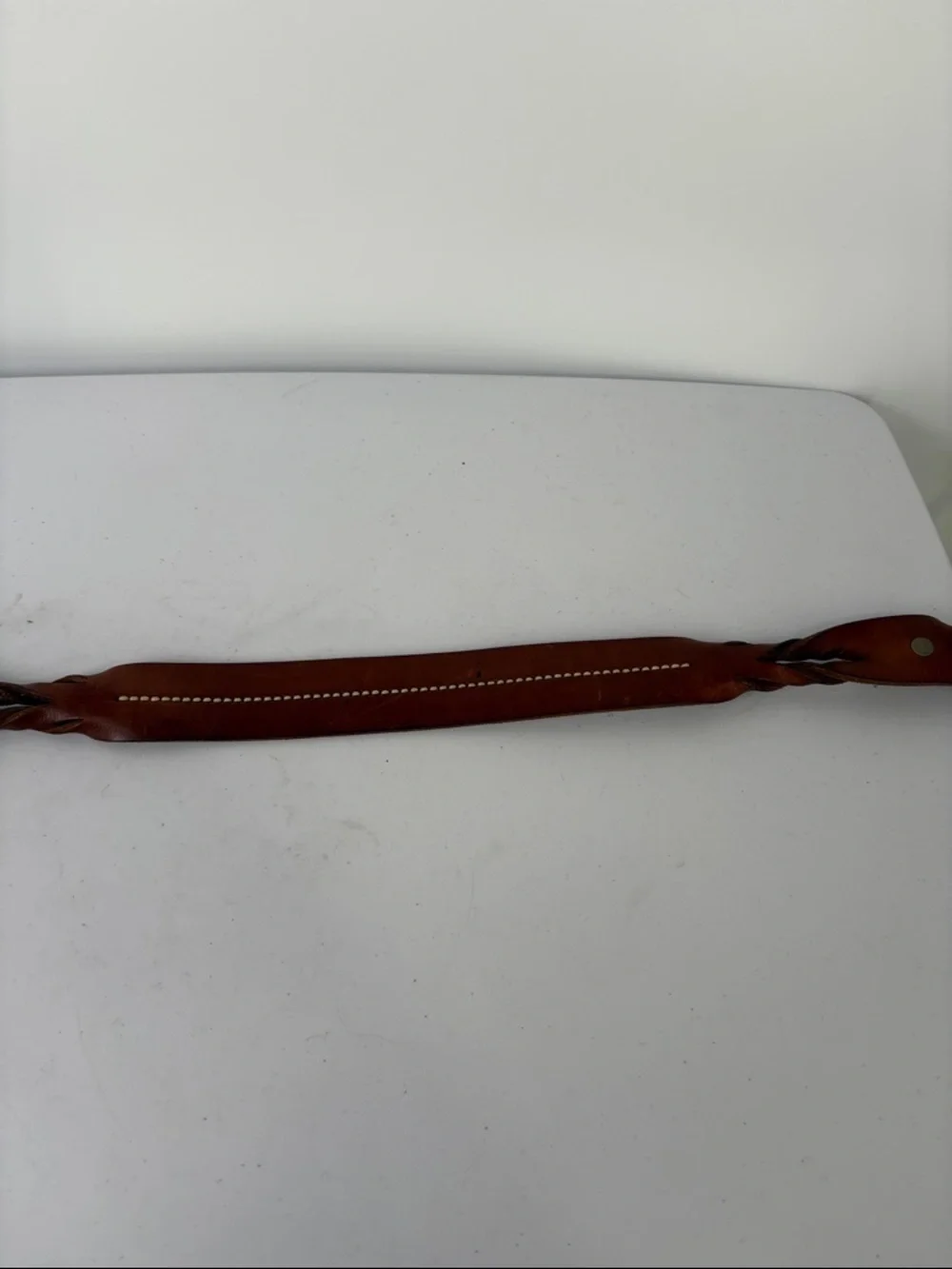 🗄️ American Eagle Outfitters leather and brass Brown Braided  and stitched belt